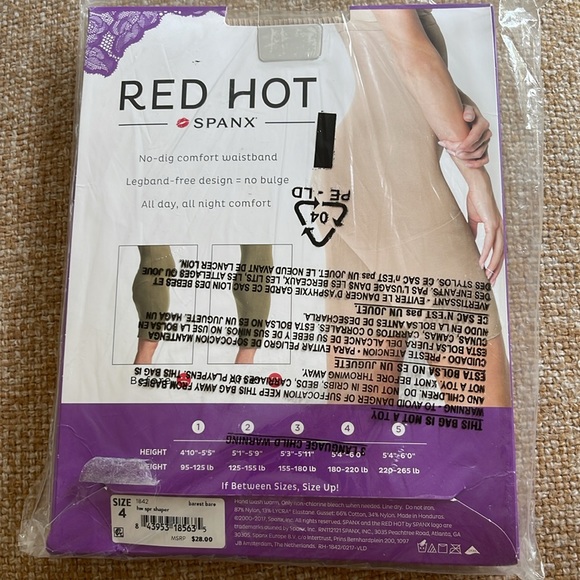 Size 4, Red Hot Spanx NEW! Barest Bare Nude - Picture 2 of 3